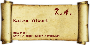 Kaizer Albert névjegykártya