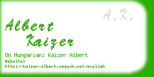 albert kaizer business card